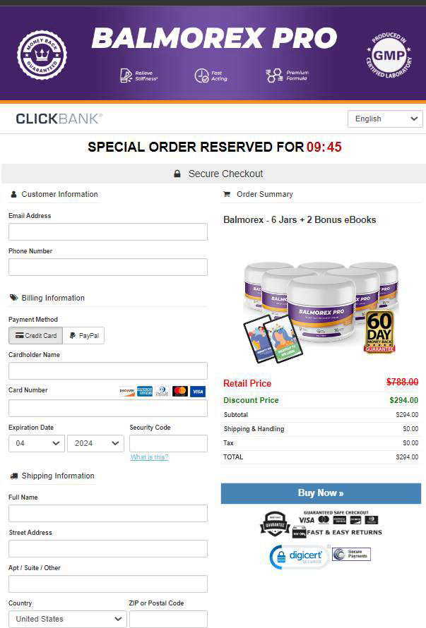 Balmorex Pro - Secure checkout
